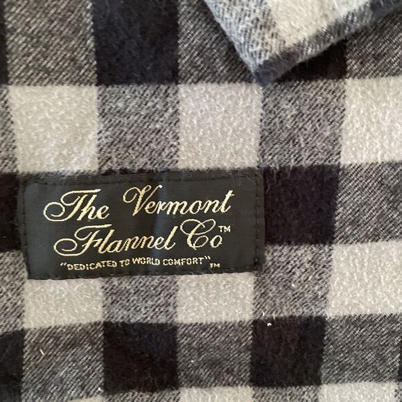 The Vermont Flannel Co Mens MEDIUM Black Plaid Collar Shirt Long Sleeve Button - Picture 5 of 6